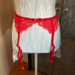 Elegant Red Lace Garter Belt